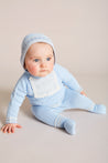 Blue Striped Cotton Bonnet (0-6mths) Knitted Accessories  from Pepa London US