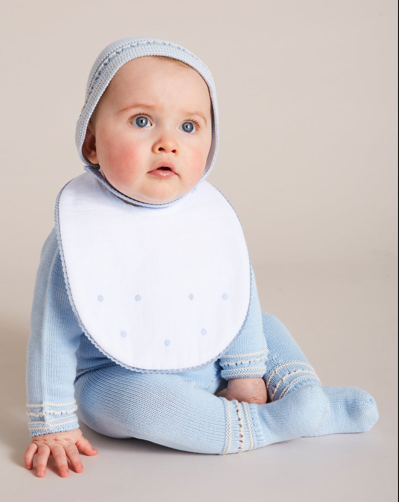 Blue Dotted Cotton Bib Accessories from Pepa London US