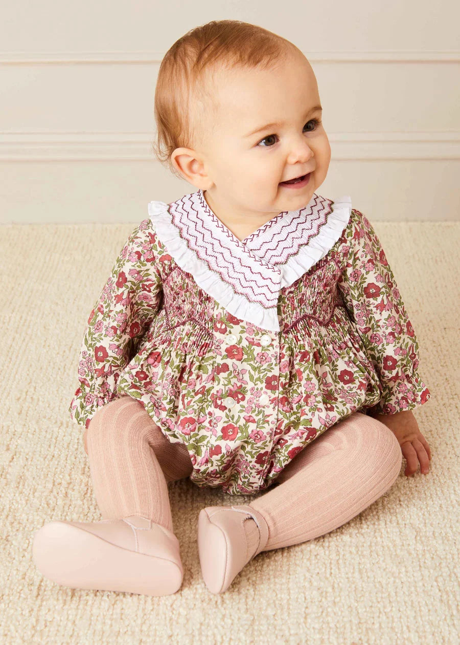 Dusky Pink Ribbed Tights (0mths-10yrs) Tights from Pepa London US