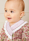 Daphne Floral Handsmocked Romper in Pink (6mths-2yrs) Rompers  from Pepa London US