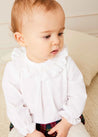 Traditional Hand Embroidered Blouse in Off White (0-12mths) Blouses from Pepa London US