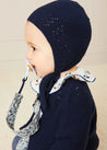 Openwork Knitted Bonnet in Navy (S-L) Bonnets from Pepa London US