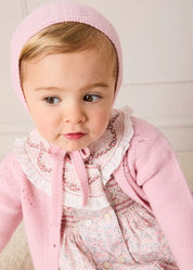 Openwork Bonnet in Pink (S-L) KNITTED ACCESSORIES from Pepa London US