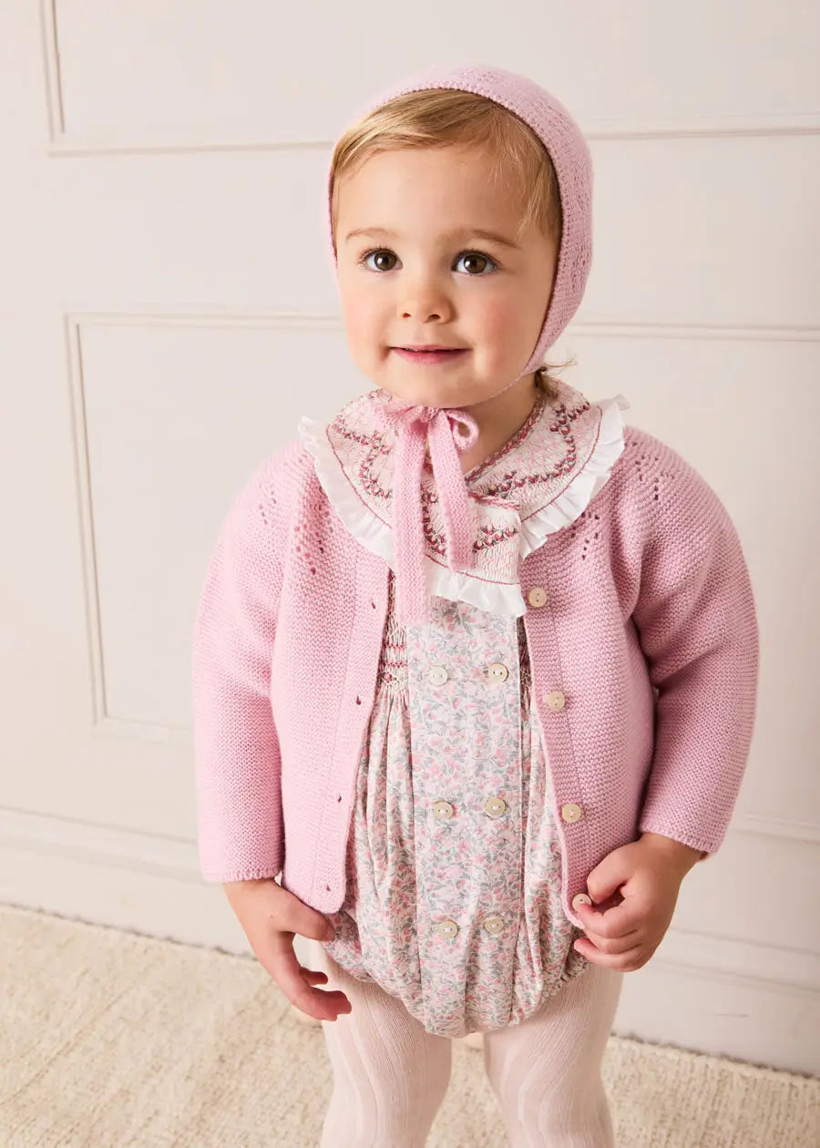 Openwork Cardigan In Pink (6mths-10yrs) KNITWEAR from Pepa London US