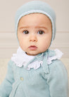 Lace Detail Knitted Bonnet in Green (1-6mths) Knitted Accessories  from Pepa London US
