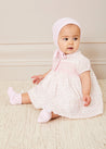 Tilly Floral Print Peter Pan Collar Short Sleeve Dress in Pink (1-6mths) Dresses  from Pepa London US