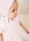 Lace Detail Knitted Bonnet in Pink (1-6mths) Knitted Accessories from Pepa London US