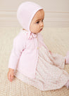 Lace Detail Knitted Bonnet in Pink (1-6mths) Knitted Accessories  from Pepa London US