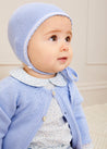 Openwork Detail Baby Cardigan in Blue (1-6mths) Knitwear  from Pepa London US