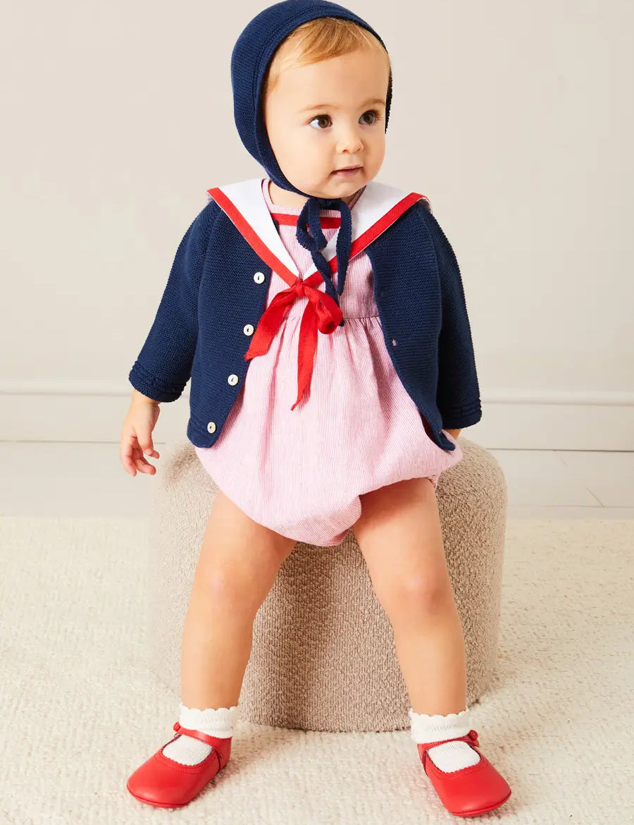 Plain Cardigan in Navy (6mths-10yrs) Knitwear from Pepa London US