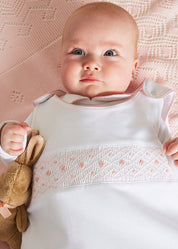 Pink Hand Smocked Sleeping Bag (3-18mths) Accessories from Pepa London US