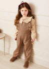 Chester Puppytooth Dungarees in Caramel (4-10yrs) Dungarees  from Pepa London US