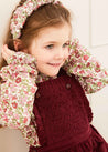 Corduroy Frill Detail Skirt with Braces in Burgundy (12mths-3yrs) Skirts  from Pepa London US