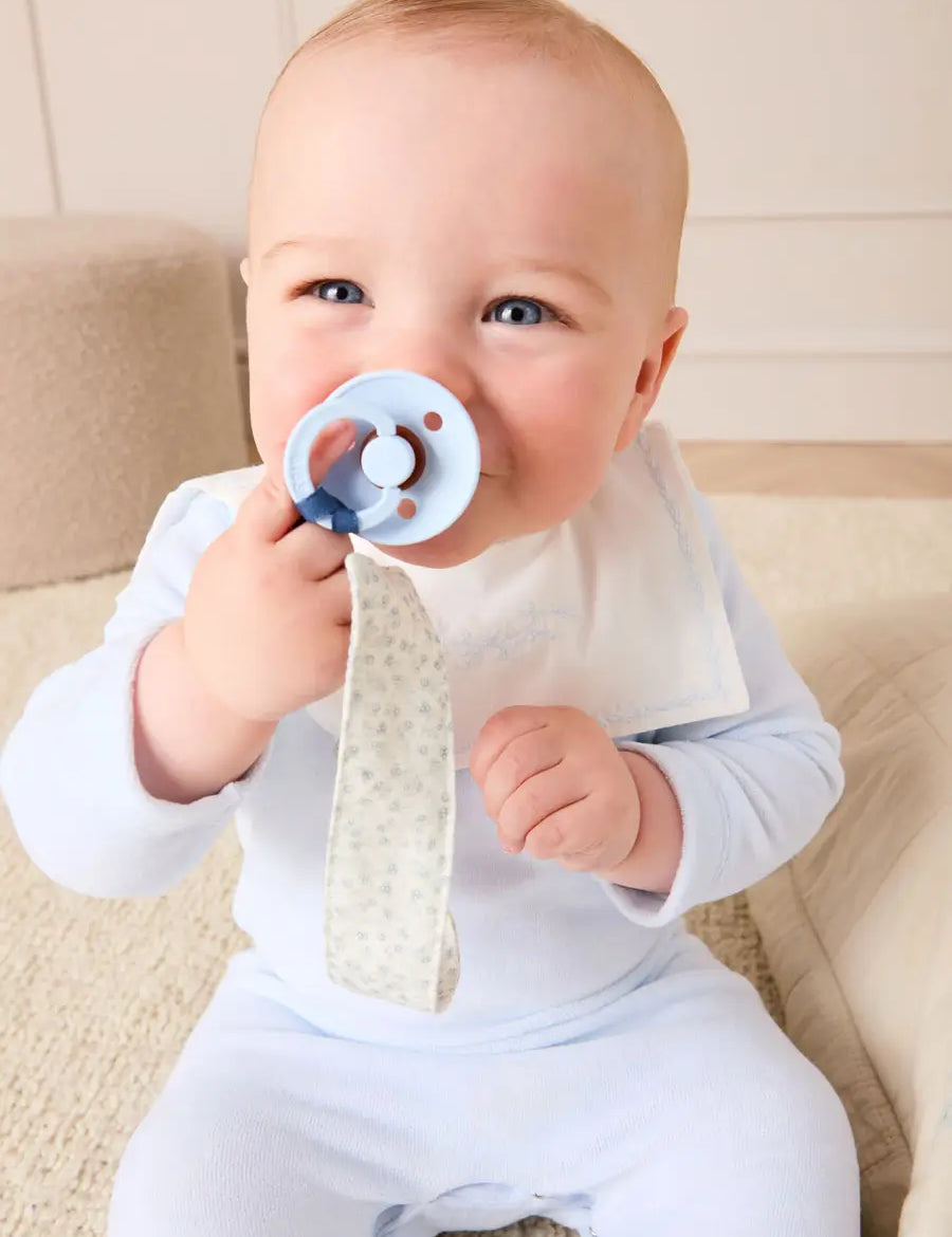 Betsy Floral Dummy Clip Dummy Clip in Baby Blue (OS) Accessories from Pepa London US
