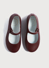 Leather Mary Jane Shoes in Burgundy (24-34EU) Shoes  from Pepa London US
