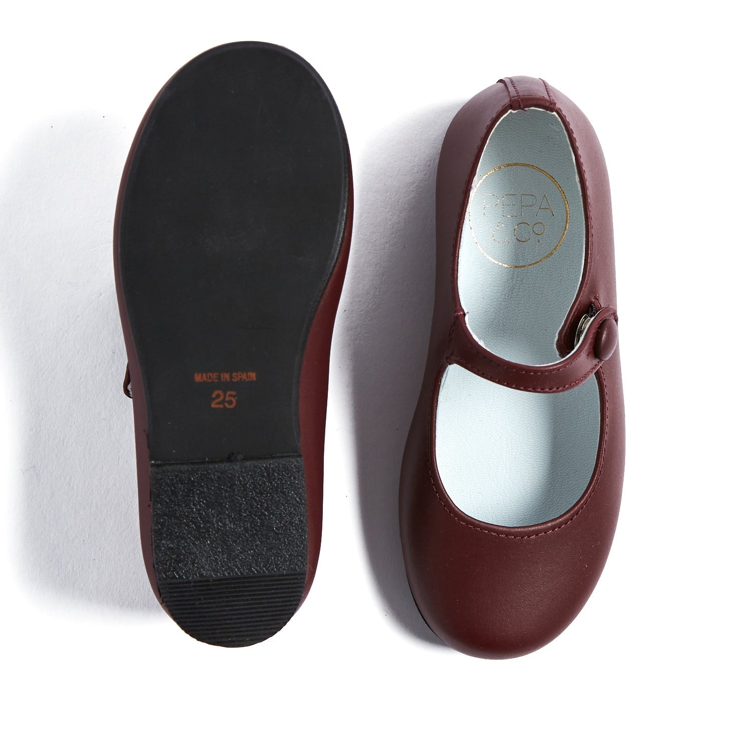 Girls Burgundy Leather Mary Jane Shoes SHOES from Pepa London US
