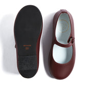 Girls Burgundy Leather Mary Jane Shoes SHOES from Pepa London US