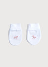 Newborn Mittens with Rocking Horse Embroidery Pink (1-3mths) Accessories  from Pepa London US