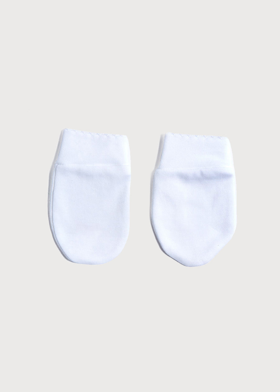 Newborn Mittens with Rocking Horse Embroidery Beige (1-3mths) Accessories from Pepa London US