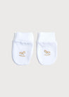 Newborn Mittens with Rocking Horse Embroidery Beige (1-3mths) Accessories  from Pepa London US