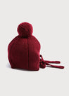Knitted Merino Wool Winter Bonnet in Burgundy (S-L) Knitted Accessories  from Pepa London US