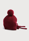 Knitted Merino Wool Winter Bonnet in Burgundy (S-L) Knitted Accessories from Pepa London US