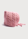 Pink Cashmere Knitted Bonnet (0-3mths) Knitted Accessories  from Pepa London US