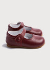 Mary Jane Baby Shoes in Burgundy (20-24EU) Shoes  from Pepa London US