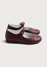 Leather Mary Jane Shoes in Burgundy (24-34EU) Shoes from Pepa London US