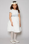 Flower Girl Ivory Dress with Blue Silk Sash (12mths-10yrs) Dresses  from Pepa London US