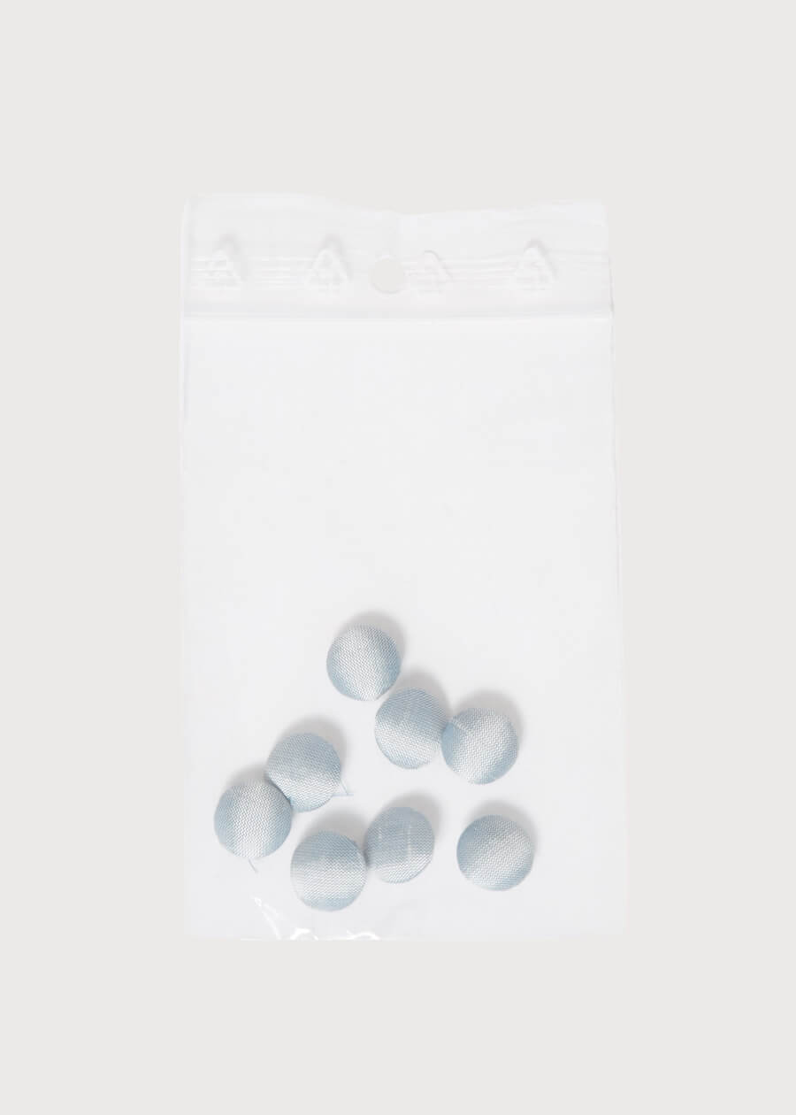 Blue silk covered buttons Buttons  from Pepa London US