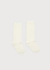 Plain high socks - Cream (3mths-8yrs) Socks from Pepa London US