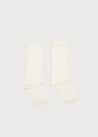 Plain high socks - Cream (3mths-8yrs) Socks  from Pepa London US