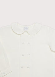 White Double-Breasted Peter Pan Collar Shirt (12mths-10yrs) SHIRTS from Pepa London US
