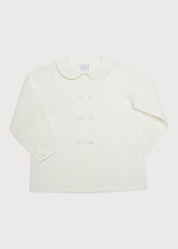 White Double-Breasted Peter Pan Collar Shirt (12mths-10yrs) SHIRTS from Pepa London US