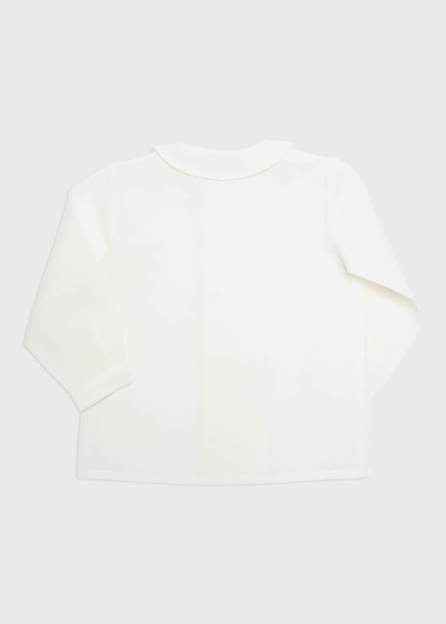 White Double-Breasted Peter Pan Collar Shirt (12mths-10yrs) SHIRTS from Pepa London US