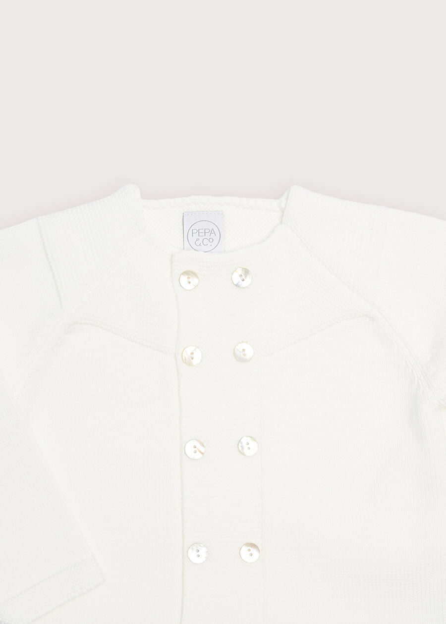 Boys Celebration Cardigan Ivory (2-8yrs) Knitwear  from Pepa London US