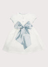 Flower Girl Ivory Dress with Blue Silk Sash (12mths-10yrs) Dresses from Pepa London US