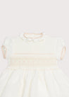 Ivory Handsmocked Occasion Dress with Pink Details (12mths-8yrs) Dresses  from Pepa London US