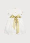 Ivory Handsmocked Occasion Dress with Green Details (12mths-8yrs) Dresses  from Pepa London US