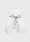 Ivory Handsmocked Occasion Dress with Blue Details (12mths-8yrs) Dresses  from Pepa London US