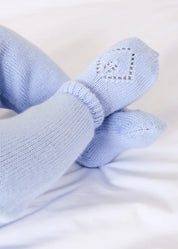 Diamond Openwork Three Piece Knitted Set in Light Blue (1-9mths) Knitwear from Pepa London US