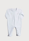 Peter Pan Collar Velour Nightwear in White (0-12mths) Nightwear  from Pepa London US