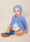 Openwork Knitted Bonnet in Blue (S-L) Knitted Accessories  from Pepa London US