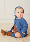 Cable Detail Cardigan In French Blue (6mths-3yrs) KNITWEAR  from Pepa London US