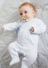 Peter Pan Collar Velour Nightwear in White (0-12mths) Nightwear  from Pepa London US