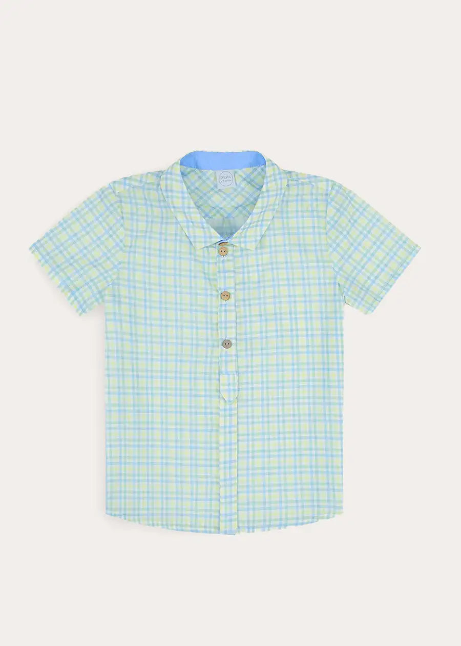 Pip Check Short Sleeve Shirt in Green (4-10yrs) SHIRTS from Pepa London US