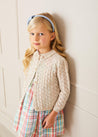 Openwork Frill Collar Cardigan in Gold (2-10yrs) Knitwear  from Pepa London US