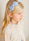 Blue Linen Big Bow Hairband Hair Accessories  from Pepa London US