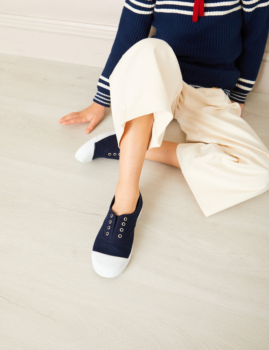 Canvas Plimsolls in Navy (20-35EU) Shoes from Pepa London US